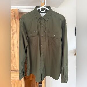 Poncho Flannel | Olive Green | Large | Regular